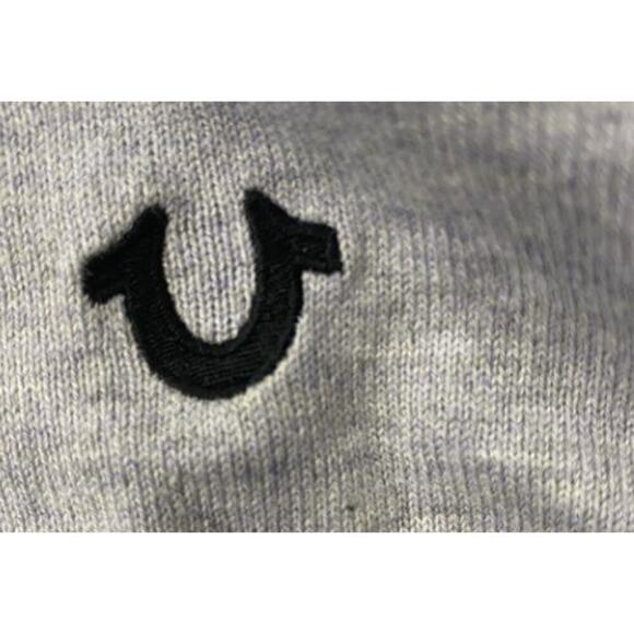 Men’s True Religion Y2K Heather Grey Crewneck Sweater Size L – NWT - Picture 3 of 5